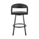 Monie Swivel Counter Stool Chair | Floating Back | Black Faux Leather
