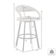 Monie Swivel Barstool Chair | Curved Floating Back | Black Faux Leather