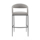 Monie Barstool Chair | Curved Floating Back | Light Gray Faux Leather