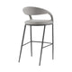 Monie Barstool Chair | Curved Floating Back | Light Gray Faux Leather