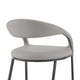 Monie Barstool Chair | Curved Floating Back | Light Gray Faux Leather