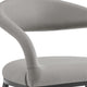 Monie Barstool Chair | Curved Floating Back | Light Gray Faux Leather