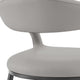 Monie Barstool Chair | Curved Floating Back | Light Gray Faux Leather