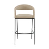 Monie Counter Stool Chair | Curved Floating Back | Beige Faux Leather
