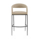 Monie Counter Stool Chair | Curved Floating Back | Beige Faux Leather