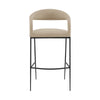 Monie Counter Stool Chair | Curved Floating Back | Beige Faux Leather