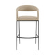 Monie Counter Stool Chair | Curved Floating Back | Beige Faux Leather