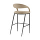 Monie Counter Stool Chair | Curved Floating Back | Beige Faux Leather