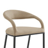 Monie Counter Stool Chair | Curved Floating Back | Beige Faux Leather