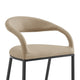 Monie Counter Stool Chair | Curved Floating Back | Beige Faux Leather