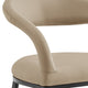 Monie Counter Stool Chair | Curved Floating Back | Beige Faux Leather