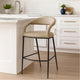 Monie Counter Stool Chair | Curved Floating Back | Beige Faux Leather