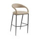 Monie Counter Stool Chair | Curved Floating Back | Beige Faux Leather