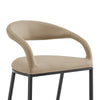 Monie Bar-Height Stool Chair | Curved Floating Back | Beige Faux Leather