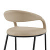 Monie Bar-Height Stool Chair | Curved Floating Back | Beige Faux Leather