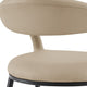 Monie Bar-Height Stool Chair | Curved Floating Back | Beige Faux Leather