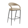 Monie Bar-Height Stool Chair | Curved Floating Back | Beige Faux Leather