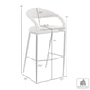 Monie Bar-Height Stool Chair | Curved Floating Back | Beige Faux Leather