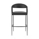 Monie Counter Stool Chair | Curved Floating Back | Black Faux Leather