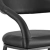 Monie Counter Stool Chair | Curved Floating Back | Black Faux Leather