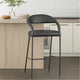 Monie Counter Stool Chair | Curved Floating Back | Black Faux Leather