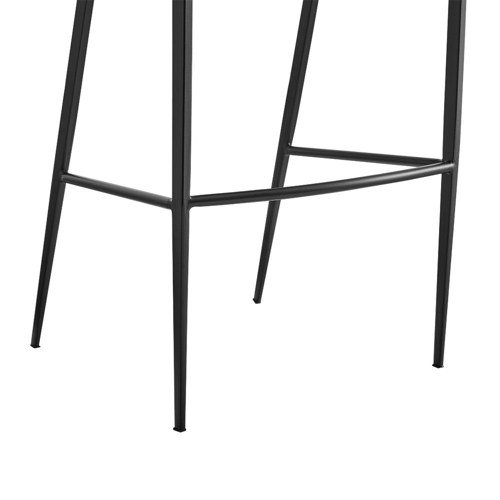 Monie Counter Stool Chair | Curved Floating Back | Black Faux Leather