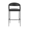 Monie Barstool Chair | Curved Floating Back | Black Faux Leather
