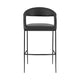 Monie Barstool Chair | Curved Floating Back | Black Faux Leather