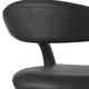 Monie Barstool Chair | Curved Floating Back | Black Faux Leather