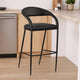 Monie Barstool Chair | Curved Floating Back | Black Faux Leather