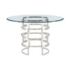Rorry Dining Table | Silver Steel Stacked Base | 48’’ Glass Top BM339097