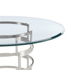 Rorry Dining Table | Silver Steel Stacked Base | 48’’ Glass Top BM339097