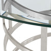 Rorry Dining Table | Silver Steel Stacked Base | 48’’ Glass Top BM339097