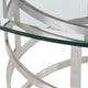 Rorry Dining Table | Silver Steel Stacked Base | 48’’ Glass Top BM339097