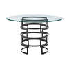 Rorry Dining Table | Architectural Base | Black Iron | 48" Glass Top
