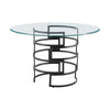 Rorry Dining Table | Architectural Base | Black Iron | 48’’ Glass Top BM339098