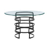 Rorry Dining Table | Architectural Base | Black Iron | 48’’ Glass Top BM339098