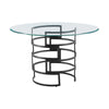 Rorry Dining Table | Architectural Base | Black Iron | 48’’ Glass Top BM339098