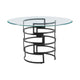 Rorry Dining Table | Architectural Base | Black Iron | 48’’ Glass Top BM339098