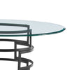 Rorry Dining Table | Architectural Base | Black Iron | 48’’ Glass Top BM339098