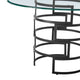 Rorry Dining Table | Architectural Base | Black Iron | 48’’ Glass Top BM339098