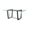 Danie Dining Table | 72’’ Glass Top | Silver Steel | Black Iron BM339099