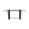 Danie Dining Table | 72’’ Glass Top | Silver Steel | Black Iron BM339099
