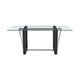 Danie Dining Table | 72’’ Glass Top | Silver Steel | Black Iron BM339099