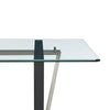 Danie Dining Table | 72’’ Glass Top | Silver Steel | Black Iron BM339099