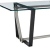 Danie Dining Table | 72’’ Glass Top | Silver Steel | Black Iron BM339099
