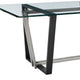 Danie Dining Table | 72’’ Glass Top | Silver Steel | Black Iron BM339099