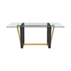 Danie Dining Table | 72’’ Glass Top | Angular Base | Gold | Black Iron BM339100