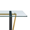 Danie Dining Table | 72’’ Glass Top | Angular Base | Gold | Black Iron BM339100
