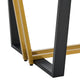 Danie Dining Table | 72’’ Glass Top | Angular Base | Gold | Black Iron BM339100